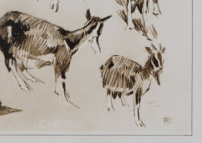 Mathurin MEHEUT : La Chèvre, Lithographie signée
