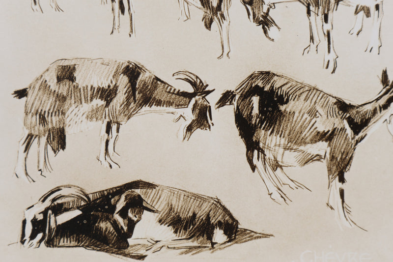 Mathurin MEHEUT : La Chèvre, Lithographie signée