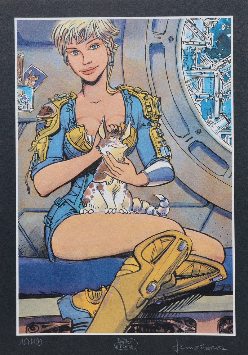 J.C MÉZIÈRES : Cosmo‑Gardienne, Ex libris signé