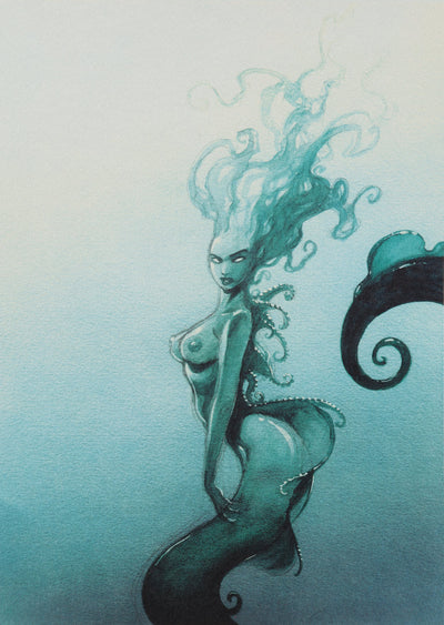 Didier TARQUIN : Reine des Profondeurs, Ex libris signé
