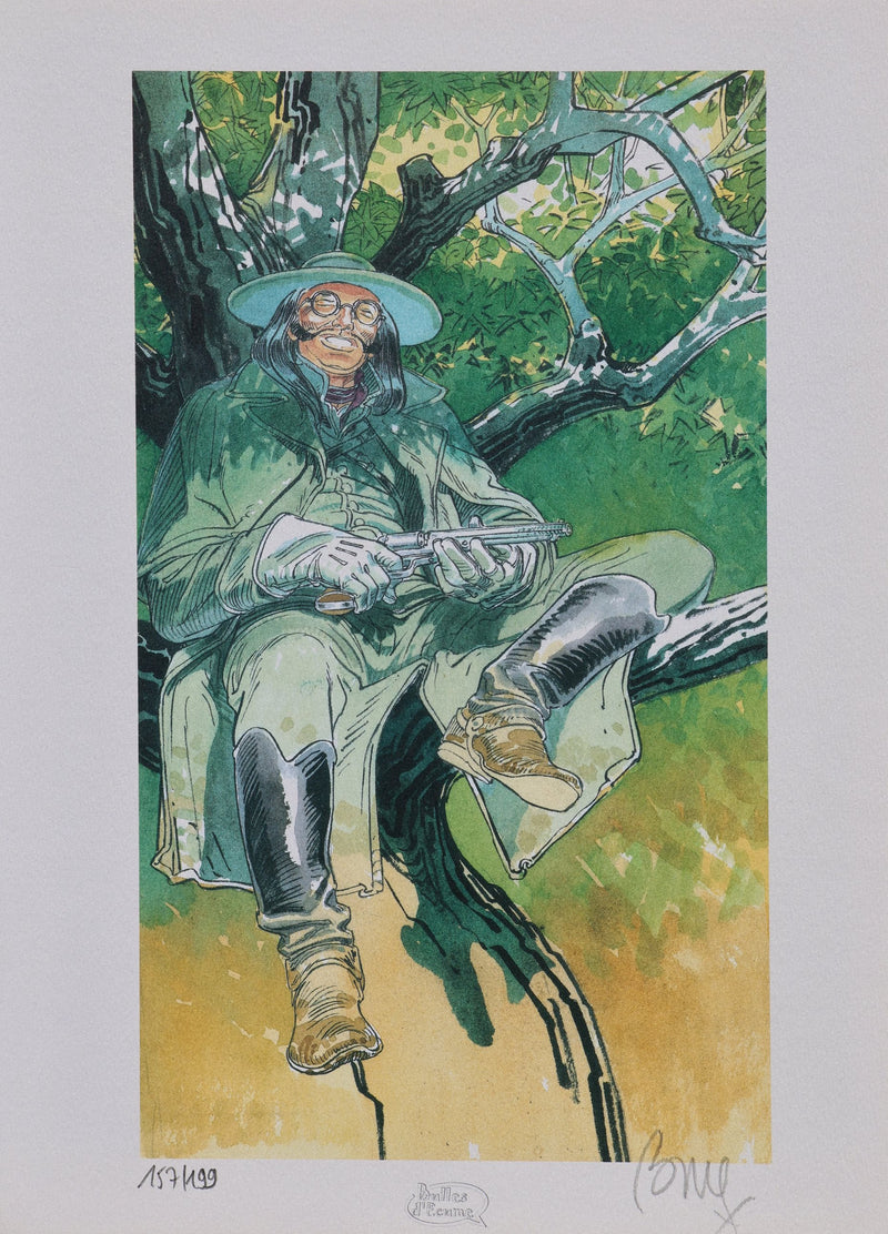 François BOUCQ : Le Tireur Souriant, Ex libris signé