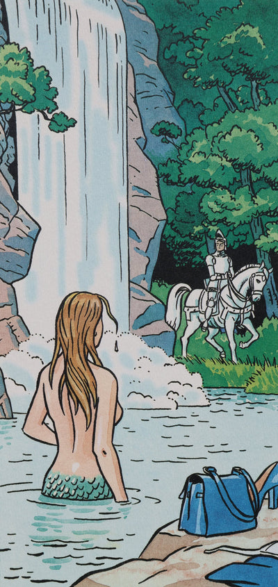 Ted BENOIT : Sirène et Chevalier, Ex libris signé
