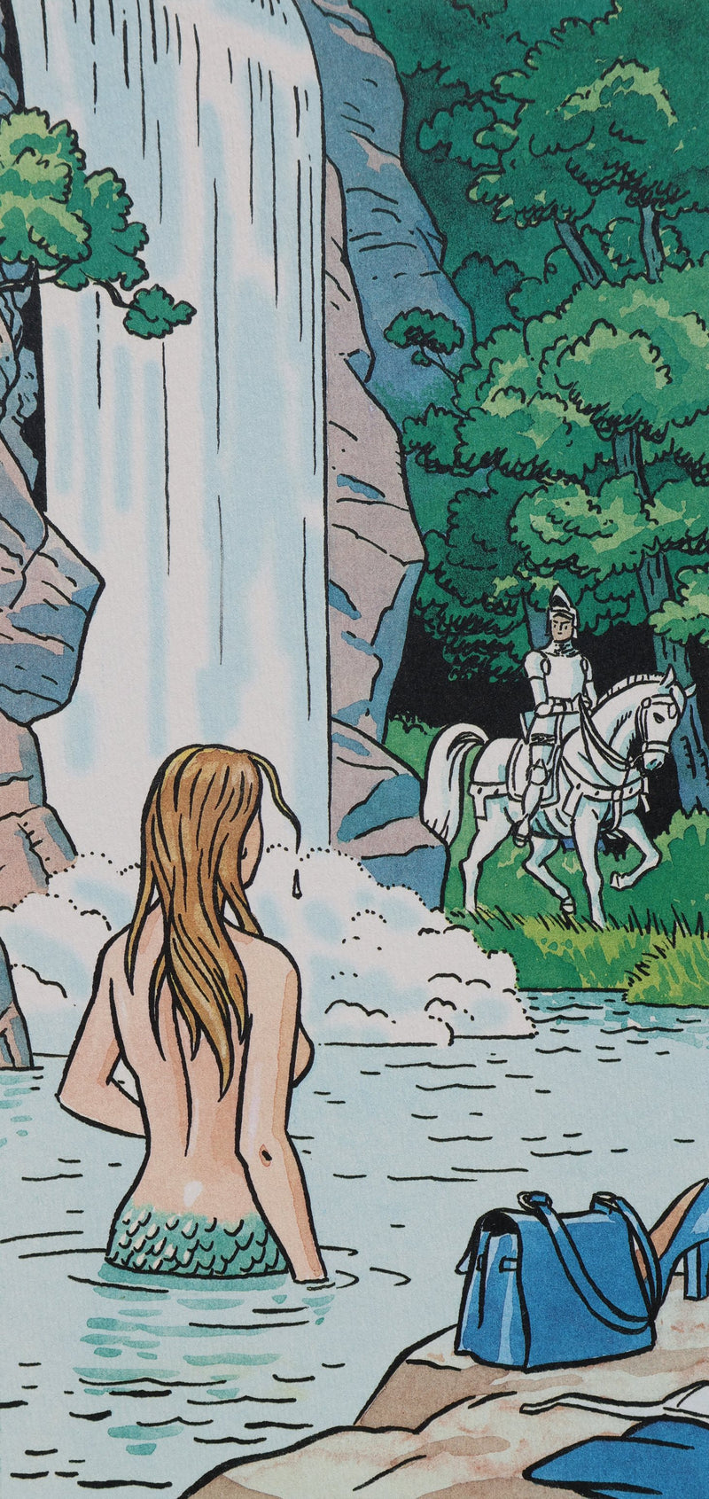 Ted BENOIT : Sirène et Chevalier, Ex libris signé