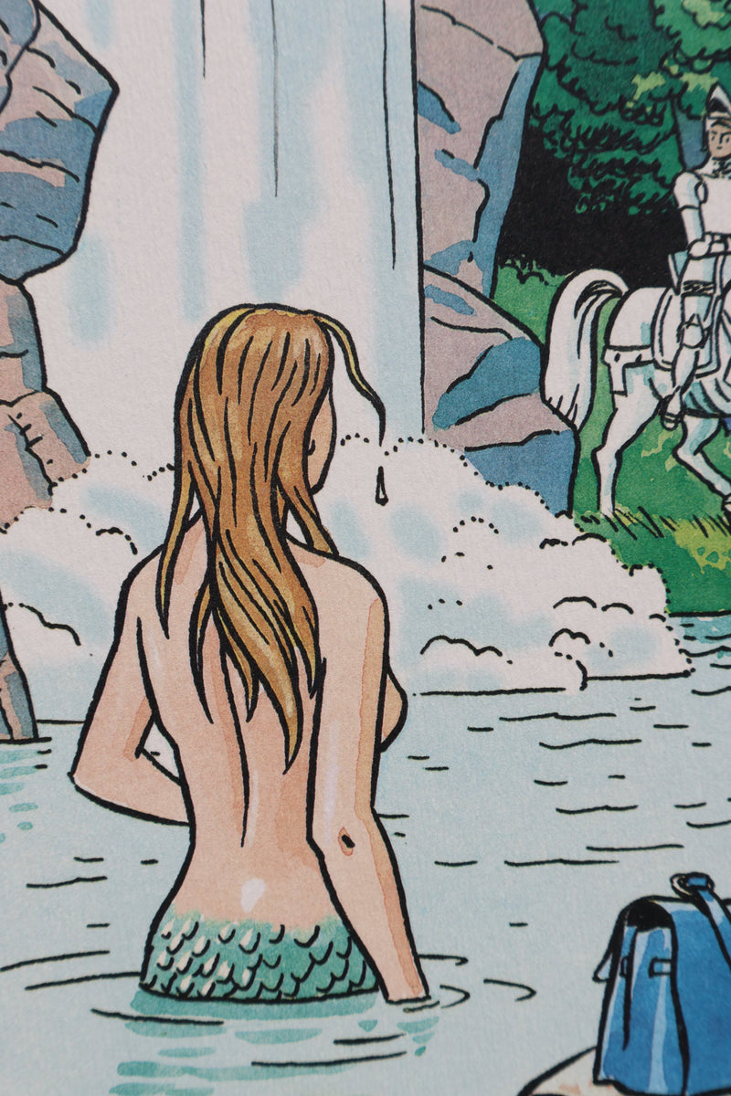 Ted BENOIT : Sirène et Chevalier, Ex libris signé