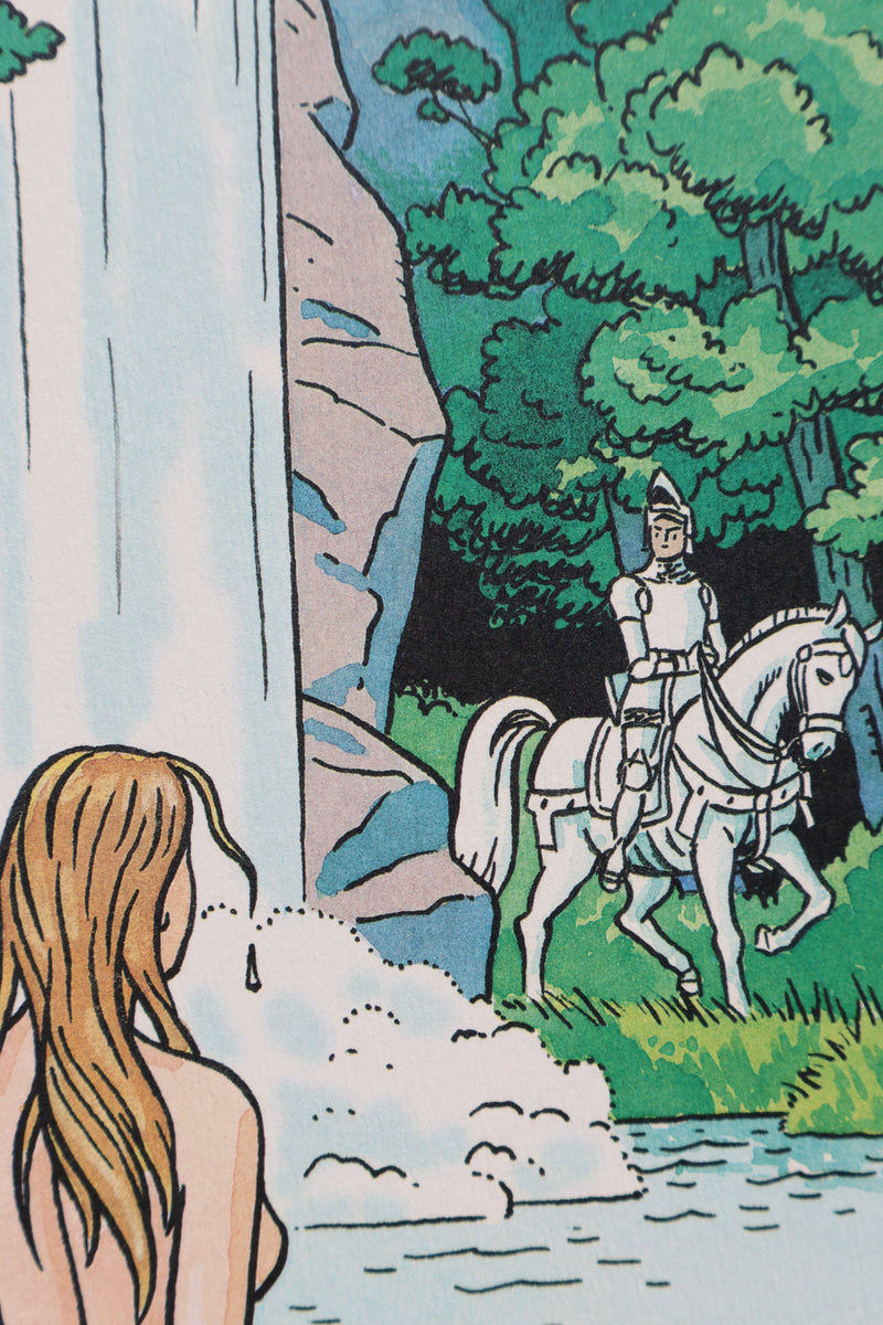 Ted BENOIT : Sirène et Chevalier, Ex libris signé