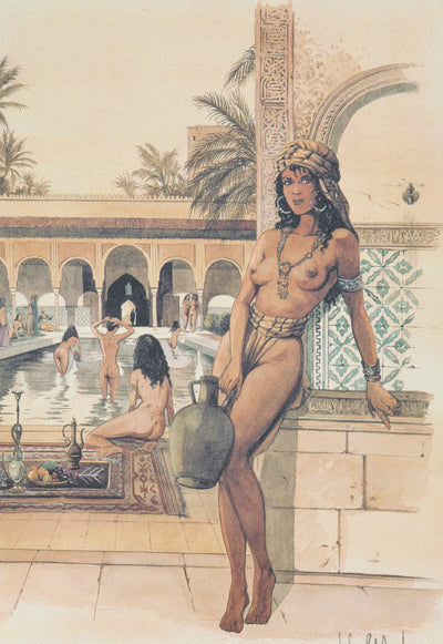 J.F CHARLES : Femmes au Palais d’Eau, Ex libris signé