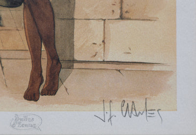 J.F CHARLES : Femmes au Palais d’Eau, Ex libris signé
