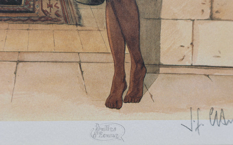 J.F CHARLES : Femmes au Palais d’Eau, Ex libris signé