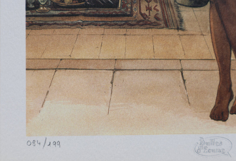 J.F CHARLES : Femmes au Palais d’Eau, Ex libris signé