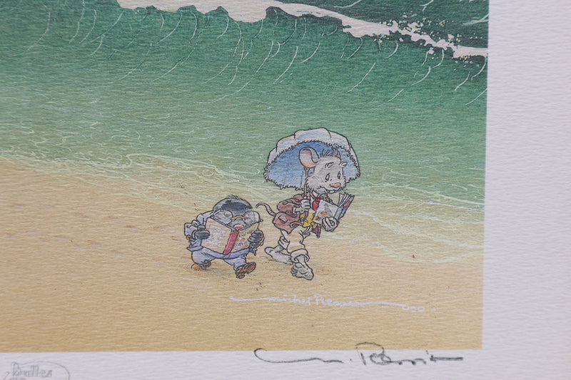 Michel PLESSIX :  Lecture à la mer, Ex libris signé
