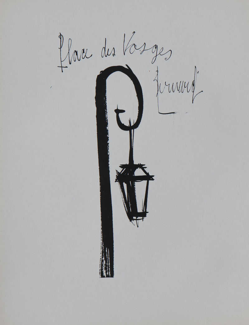 Bernard BUFFET : Place des Vosges, Gravure originale signée