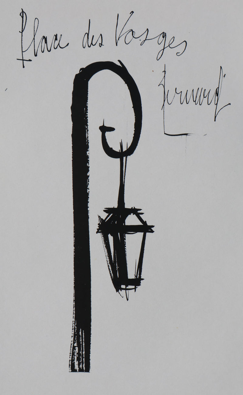 Bernard BUFFET : Place des Vosges, Gravure originale signée
