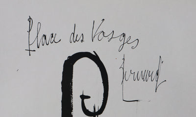 Bernard BUFFET : Place des Vosges, Gravure originale signée
