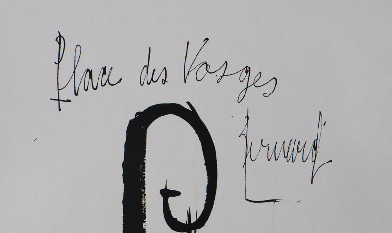Bernard BUFFET : Place des Vosges, Gravure originale signée
