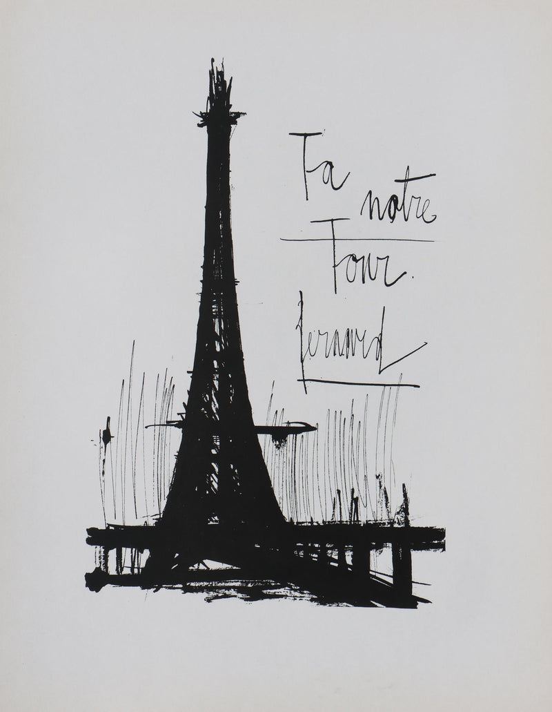 Bernard BUFFET : Notre Tour Eiffel, Gravure originale signée