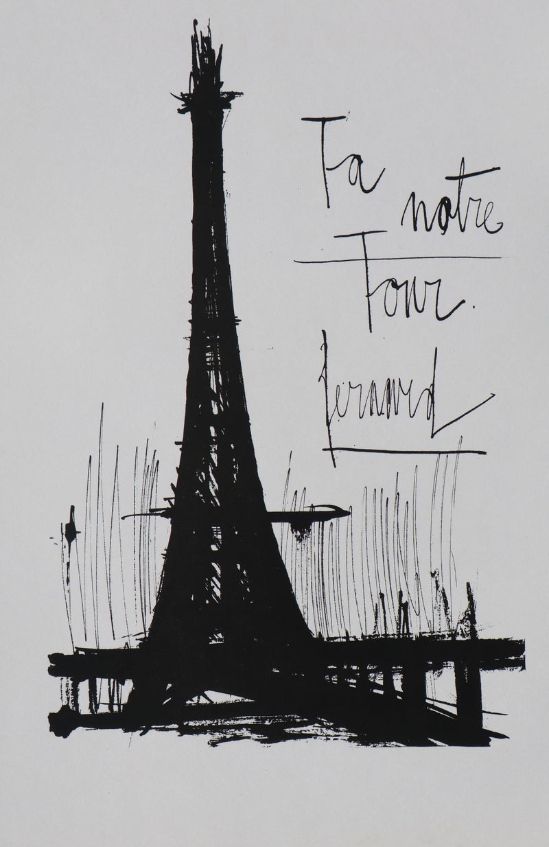 Bernard BUFFET : Notre Tour Eiffel, Gravure originale signée