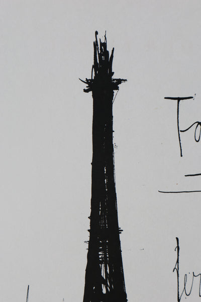 Bernard BUFFET : Notre Tour Eiffel, Gravure originale signée