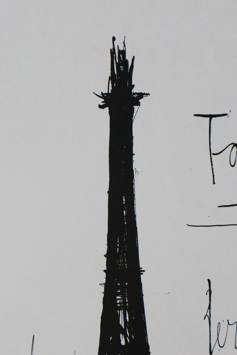 Bernard BUFFET : Notre Tour Eiffel, Gravure originale signée
