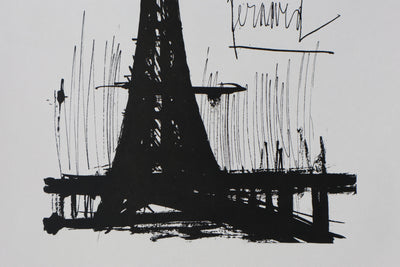 Bernard BUFFET : Notre Tour Eiffel, Gravure originale signée