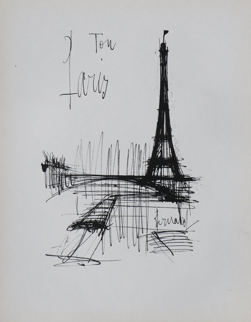 Bernard BUFFET: Dein Paris, Original signierter Kupferstich
