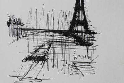 Bernard BUFFET: Dein Paris, Original signierter Kupferstich