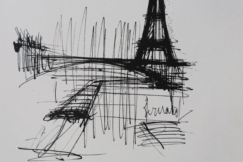 Bernard BUFFET: Dein Paris, Original signierter Kupferstich
