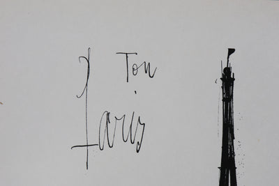 Bernard BUFFET: Dein Paris, Original signierter Kupferstich