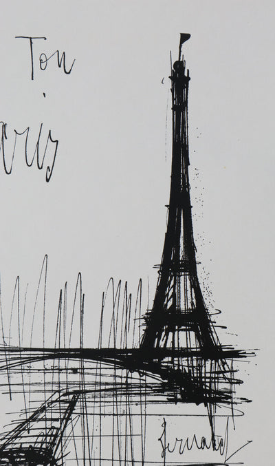 Bernard BUFFET: Dein Paris, Original signierter Kupferstich