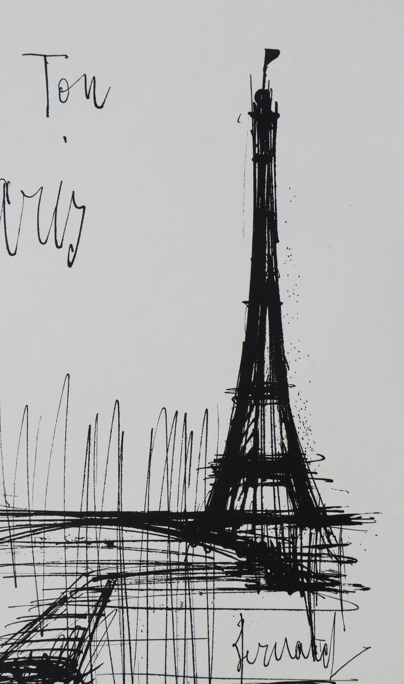 Bernard BUFFET: Dein Paris, Original signierter Kupferstich
