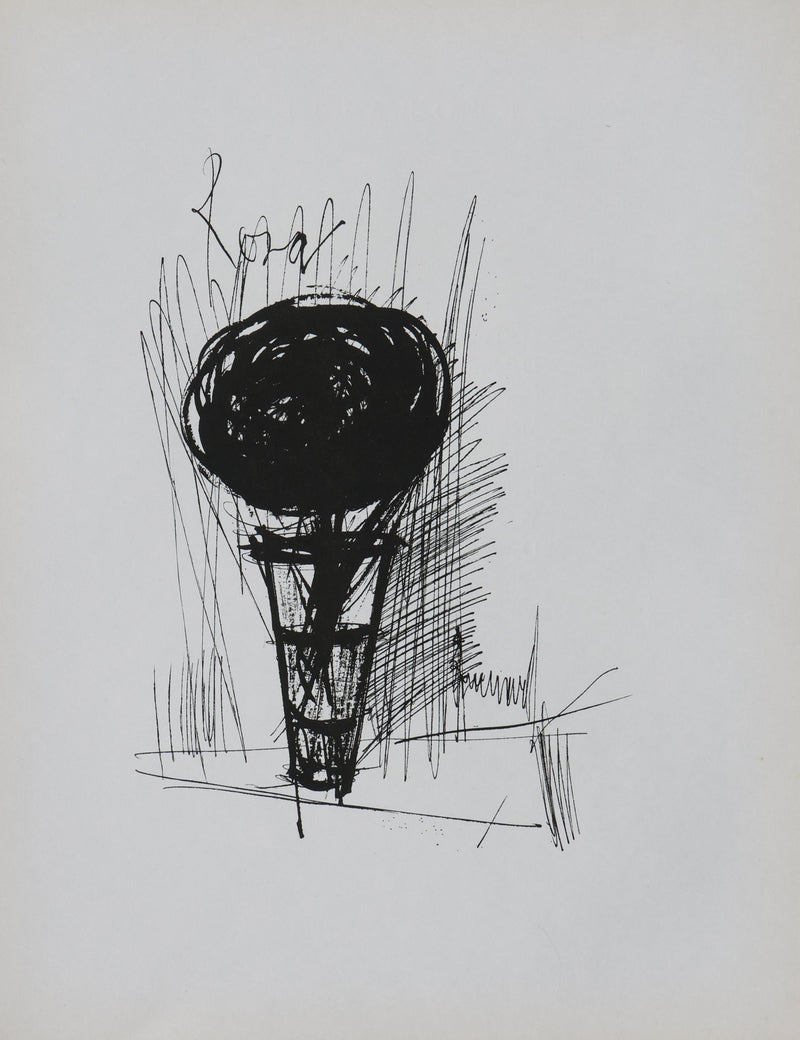 Bernard BUFFET: The vase and the rose, Original signed engraving