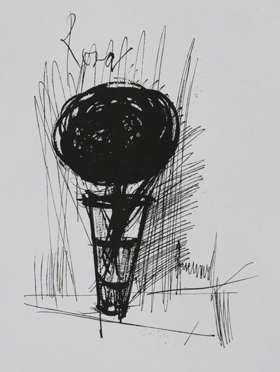 Bernard BUFFET: The vase and the rose, Original signed engraving