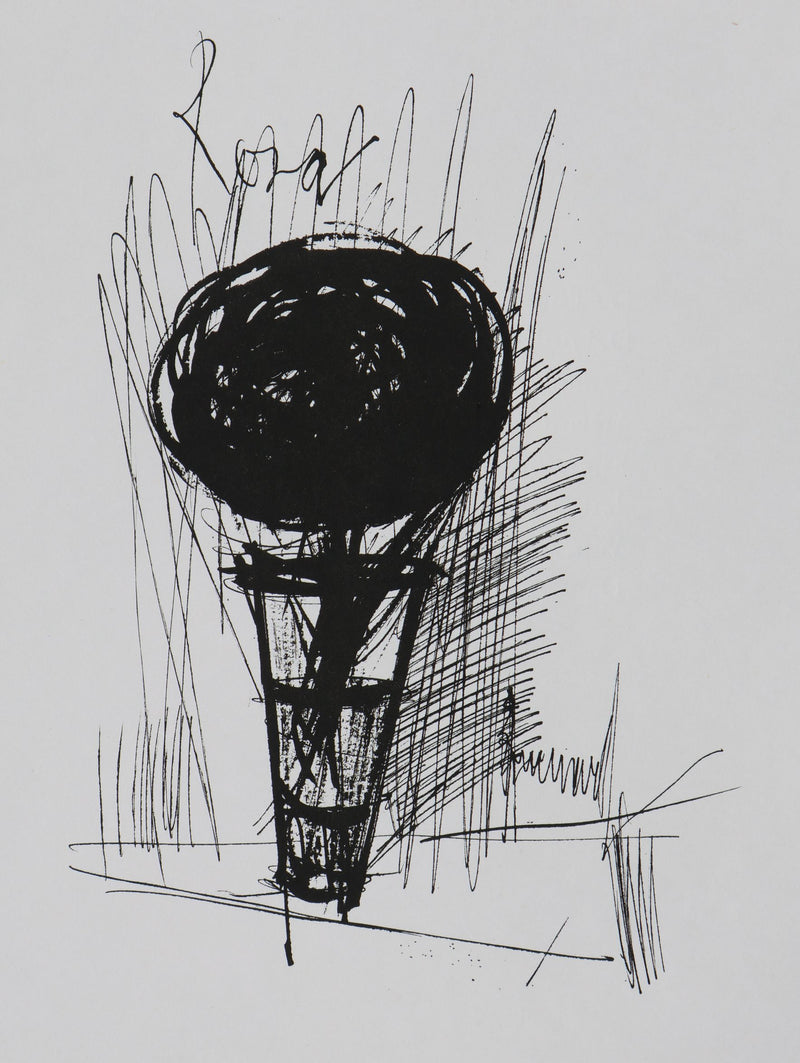 Bernard BUFFET: The vase and the rose, Original signed engraving