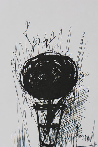 Bernard BUFFET: The vase and the rose, Original signed engraving
