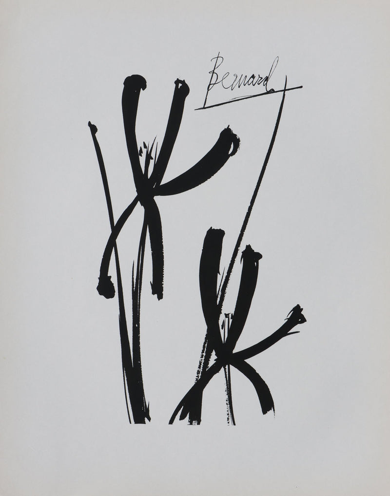 Bernard BUFFET : Les deux Iris, Gravure originale signée
