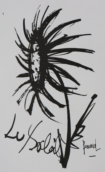 Bernard BUFFET: Die Sonnenblume, Original signierter Kupferstich