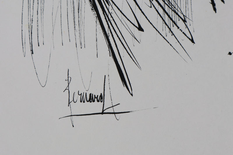 Bernard BUFFET: The fish, Original signed engraving