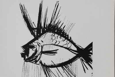 Bernard BUFFET: The fish, Original signed engraving