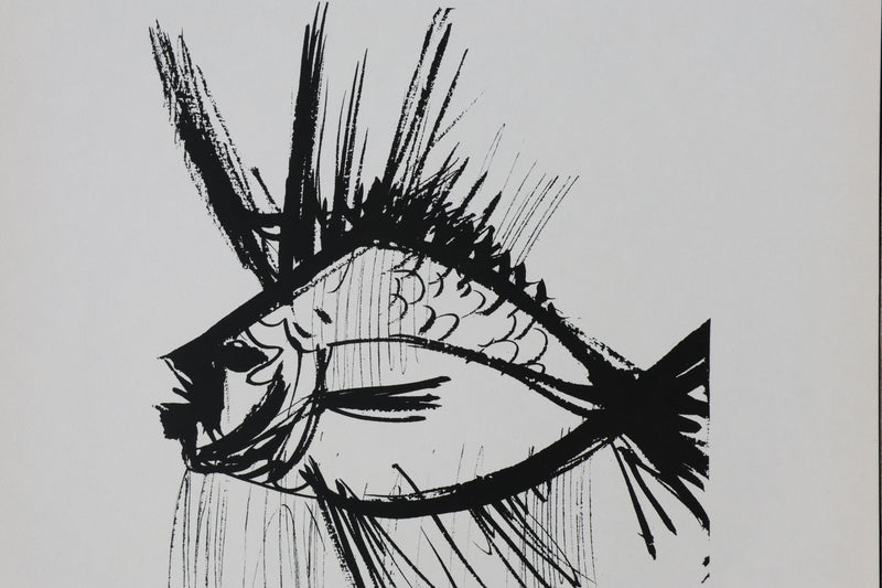 Bernard BUFFET: The fish, Original signed engraving