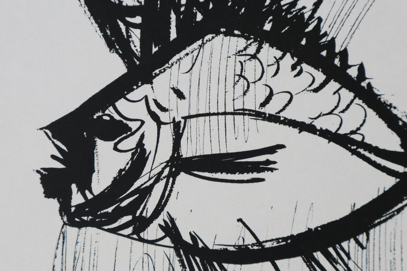 Bernard BUFFET: The fish, Original signed engraving
