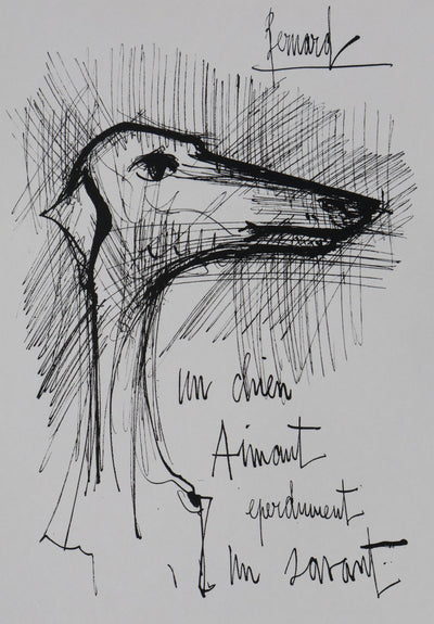 Bernard BUFFET: Der Hund, Original signierter Kupferstich