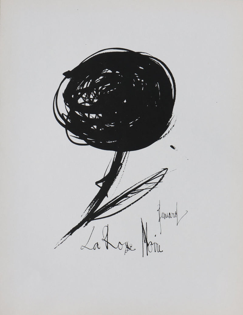 Bernard BUFFET: The Black Rose, Original signed engraving