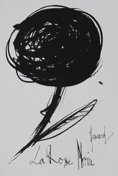 Bernard BUFFET: The Black Rose, Original signed engraving