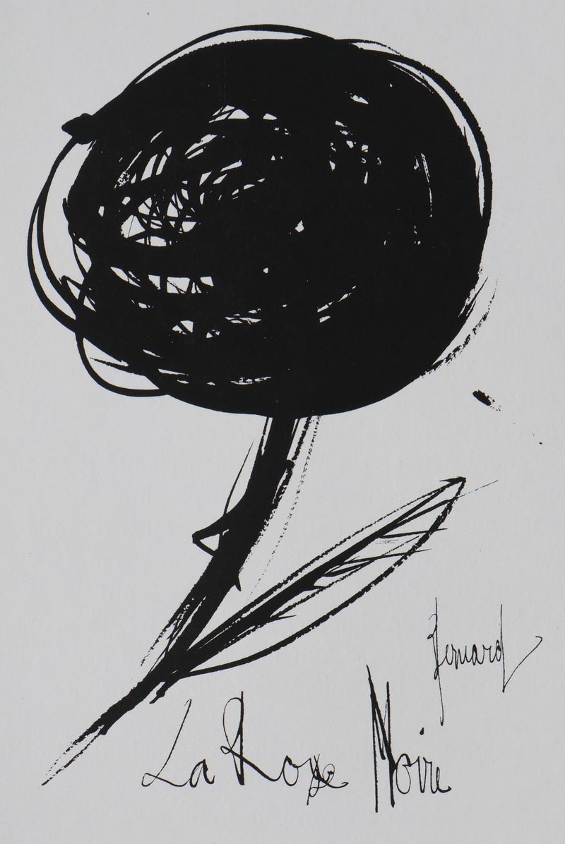 Bernard BUFFET: The Black Rose, Original signed engraving