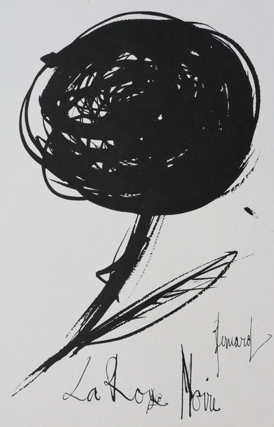 Bernard BUFFET: The Black Rose, Original signed engraving
