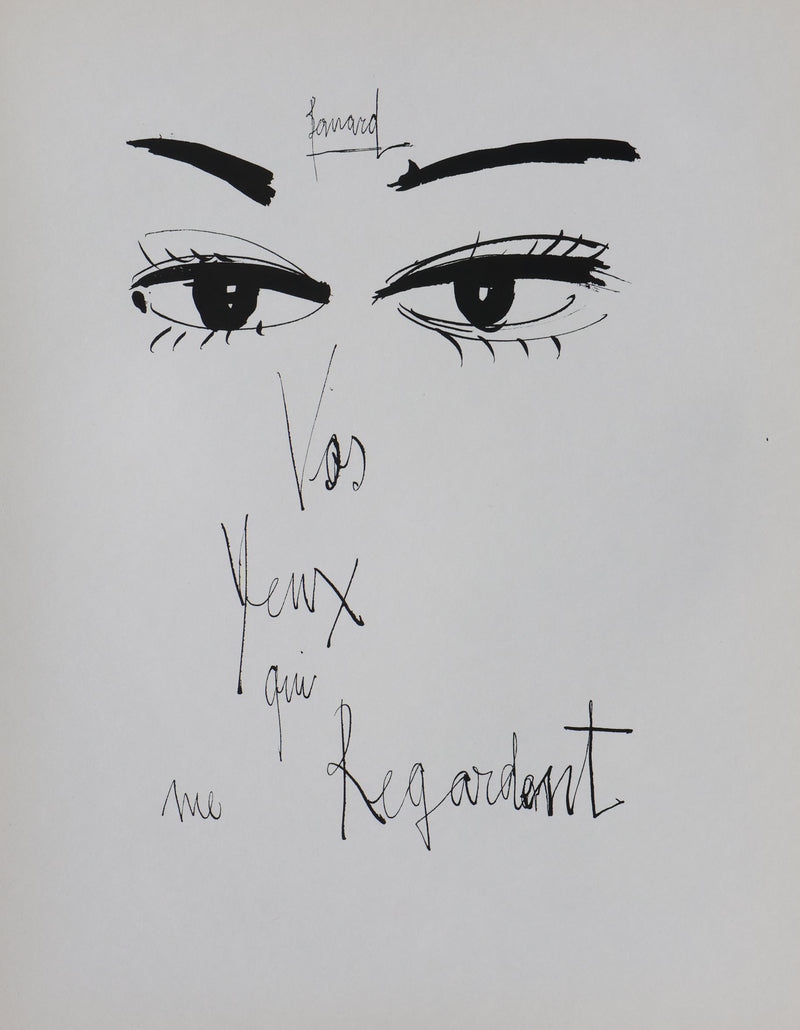 Bernard BUFFET: Your eyes looking at me, Original signed engraving