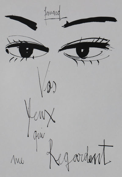 Bernard BUFFET: Your eyes looking at me, Original signed engraving