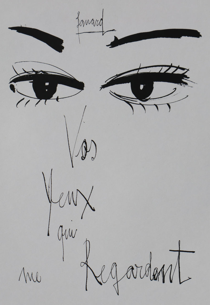 Bernard BUFFET: Your eyes looking at me, Original signed engraving