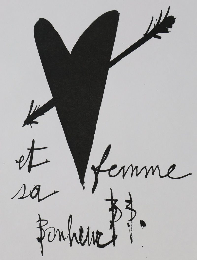 Bernard BUFFET: To Tetsuro and his wife, Original signed engraving