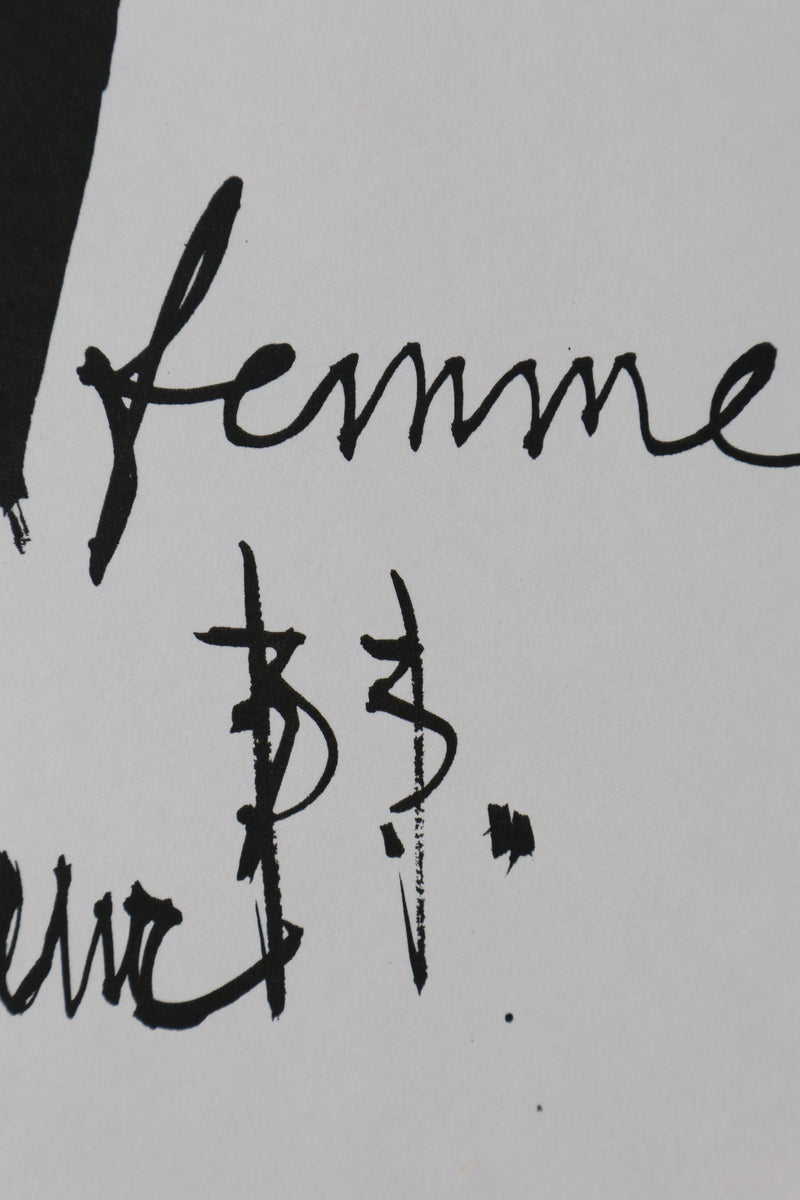 Bernard BUFFET: To Tetsuro and his wife, Original signed engraving