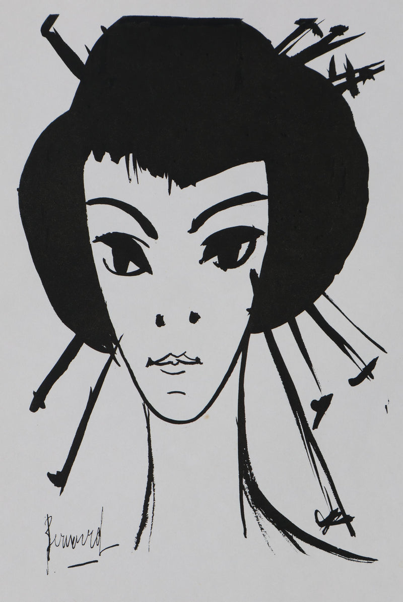 Bernard BUFFET: The Geisha, Original signed engraving